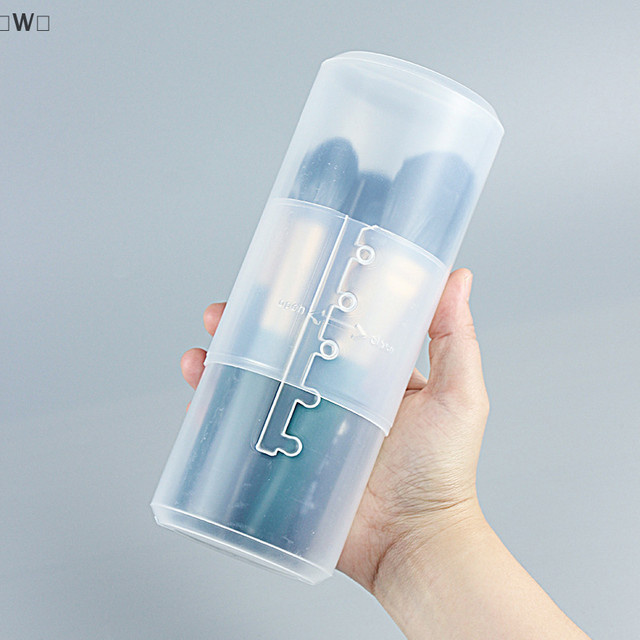 ómW zas Make-up-Pinselhalter aus transparentem PVC, höhenverstellbarer Becher-Organizer mit Deckel - Bild 1