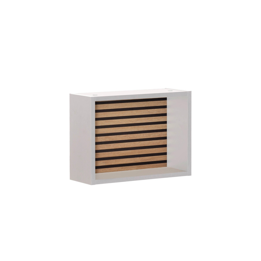 PROREGAL Wandregal Zebra Würfelregal mit Rückwand in Eiche und Weiß, H x B x T: 30 x 40 x 16 cm - Bild 2