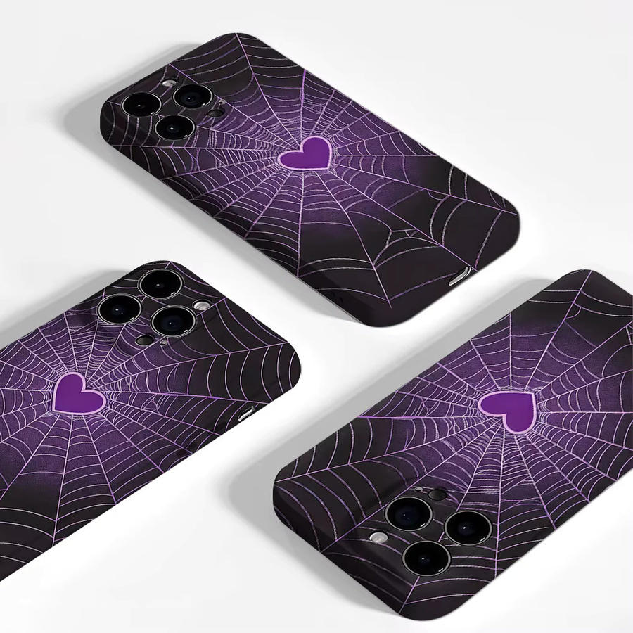 Potdemiel Aurea Case Matte Bumper MagSafe Schutzhülle für iPhone mit Spinnennetz Herz Design in Lila - Bild 4