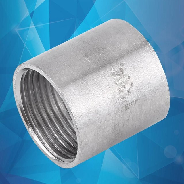 Fishine Gewindemuffe Rohrverbinder mit BSP Innengewinde x Innengewinde aus Edelstahl in Silber - Bild 1