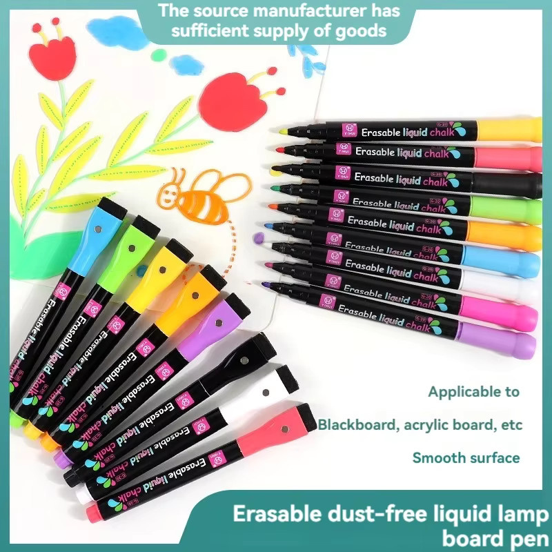8 Farben Flüssigkreide-Marker Set in Weiß und Multicolour, löschbare Fluoreszierende Textmarker mit 1–2 mm Strichstärke für Whiteboards, LED-Werbetafeln und Graffiti - Bild 2