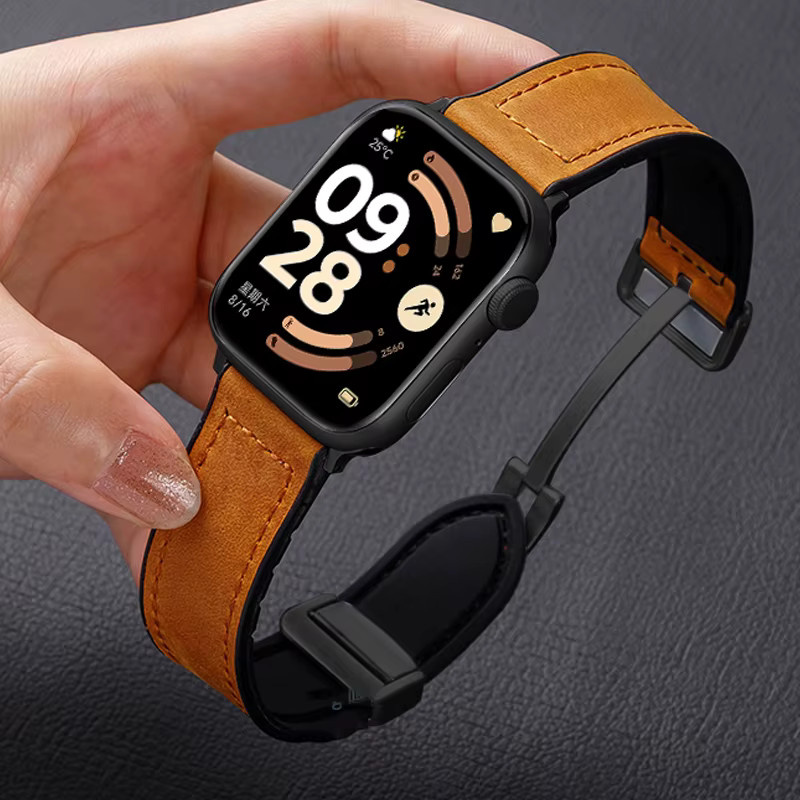 Xiaomi Uhrenarmband, Silikon, Leder, Schwarz, Unisex - Bild 5