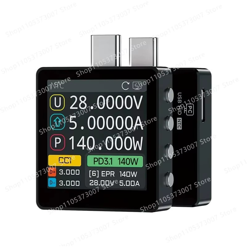WITRN K2 Spannungs- und Strommessgerät USB-Tester mit PD3.1 Schnelllade-Protokoll-Erkennung und 28VEPR Farbdisplay in Schwarz - Bild 2