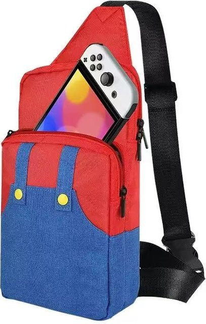 Nintendo Switch Schultertasche im Switch-Design mit Einzelschultergurt, rot/mehrfarbig - Bild 1
