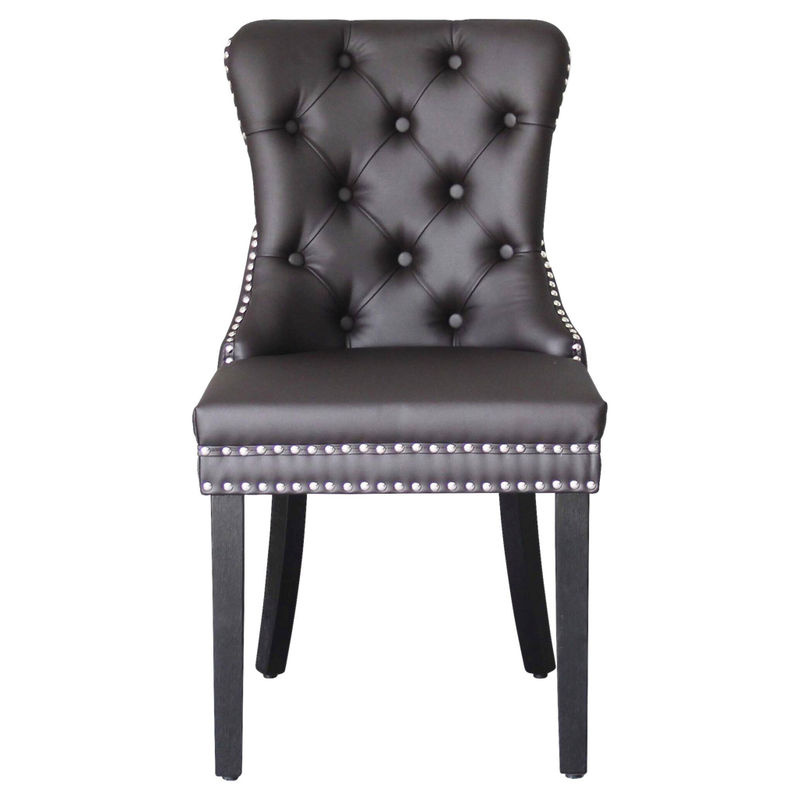 2er-Set Stühle DOMINO von byLIVING aus Kunstleder in Schwarz-Braun mit Knopfpolsterung, B/H/T: 48,5 x 93 x 61 cm - Bild 2