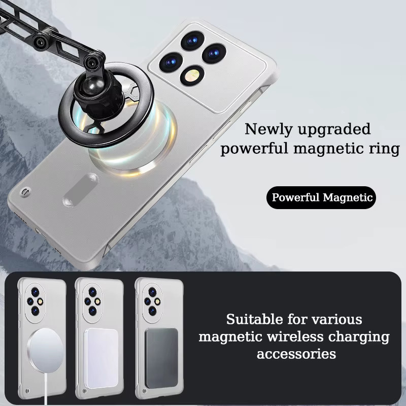 MagSafe Wireless Charging Schutzhülle für Xiaomi Poco X7 X6 F6 F5 Pro in Schwarz mit magnetischem Stoßstangen-Schutz aus hartem PC - Bild 4