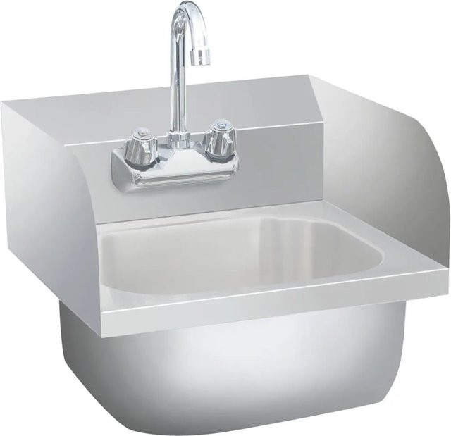 vidaXL Gastro-Handwaschbecken mit Wasserhahn aus Edelstahl - Bild 1
