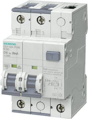 Siemens RCBO FI-Schutzschalter/Leitungsschutzschalter 6A 0,03A 230V Weiß - Bild 1