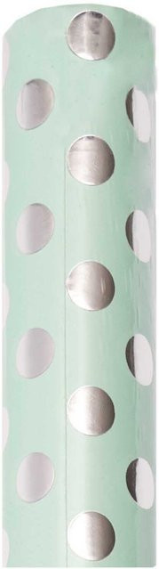 Rico Design Geschenkpapier Paper Poetry mit Punkten in Mint und Silber, Breite: 70 cm, Länge: 2 m - Bild 1