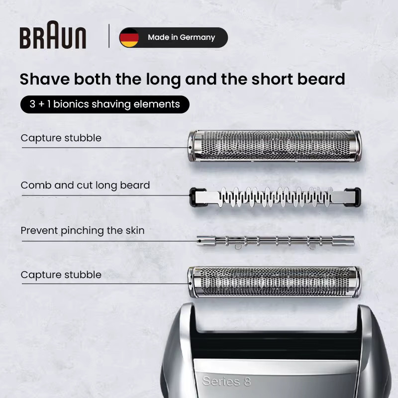 Braun Series 9 Pro Rasierkopf 90 A Folienschneider, Silber, Herren - Bild 4