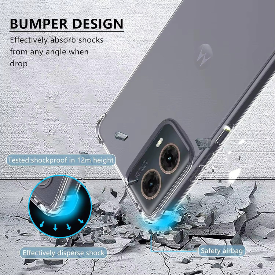 Stoßfeste Airbag TPU Schutzhülle für Motorola Moto Edge 70 Ultra, 70 Fusion+, X70 Air Pro, G77, G67, G57, Power in Transparent - Bild 2