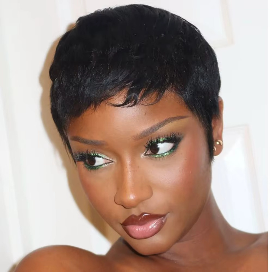 OYM HAIR Pixie-Schnitt-Perücke, Echthaar, brasilianisches Remy-Haar, gerade - Bild 7