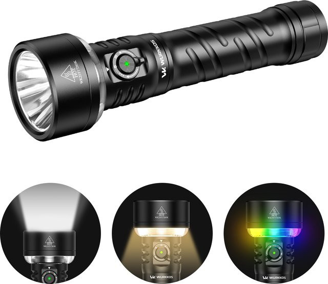 Wurkkos TS27 Taschenlampe in Schwarz aus Aluminium mit 3200 Lumen und wiederaufladbarem Akku - Bild 1