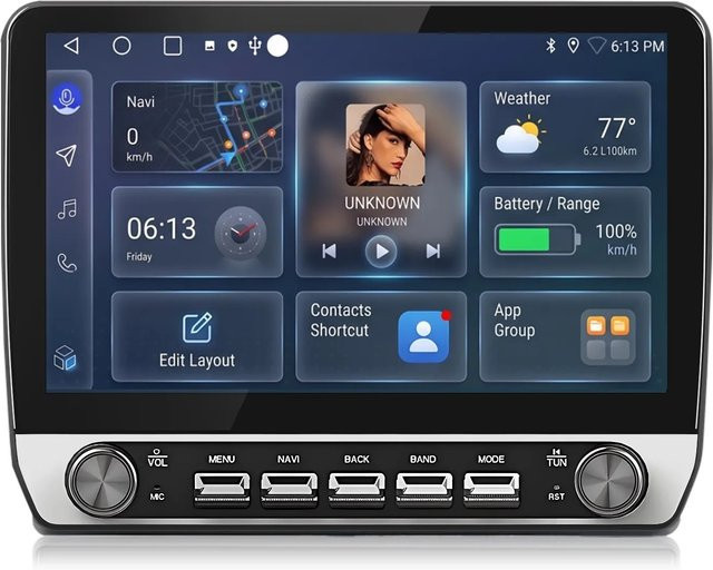 Junsun 10 Zoll Autoradio mit Bluetooth und GPS für Fiat Ducato, Citroen Jumper und Peugeot Boxer in Schwarz - Bild 1