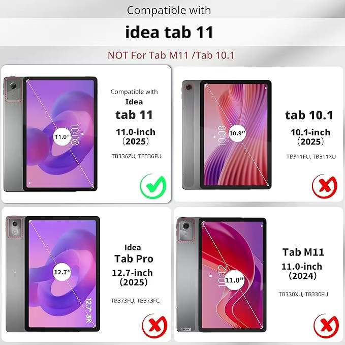 Schutzhülle für Lenovo Idea Tab 11 Zoll 2025 mit 360 Grad drehbarem Ständer und Schlaf-Wach-Funktion in Schwarz oder Grün - Bild 2