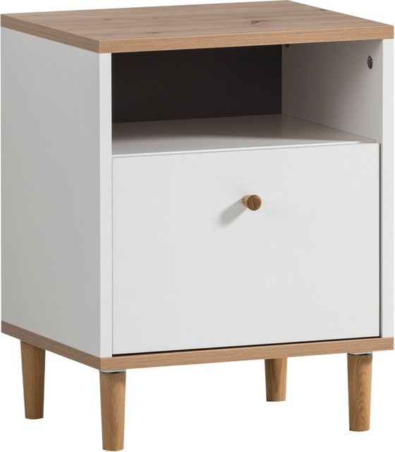 Schildmeyer Nachttisch Hilda in Weiß Eiche, B/H/T: 40,3 x 53,2 x 33,5 cm - Bild 1