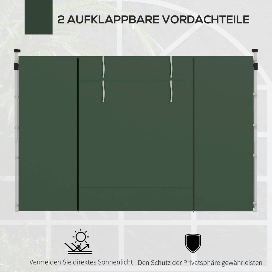 Outsunny Pavillon-Seitenteile aus Polyester in Grün, B: 295 cm, H: 195 cm, T: 0,01 cm - Bild 5
