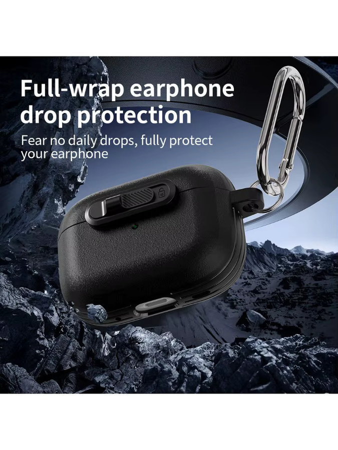 Schutzhülle für Apple AirPods Pro 3, weiche Anti-Fall Hülle mit Sperrschalter, Schwarz - Bild 5