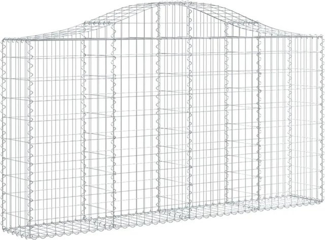 vidaXL Gabionen mit Hochbogen Set aus Eisen, 5 Stück, B/T/H: 200 x 30 x 100/120 cm - Bild 1