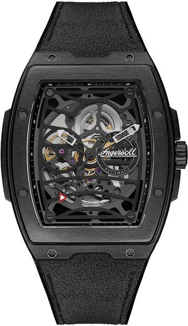 Ingersoll Automatik Herrenuhr, Edelstahl, Tonneau, 42 mm, Schwarz, 5 ATM - Bild 1