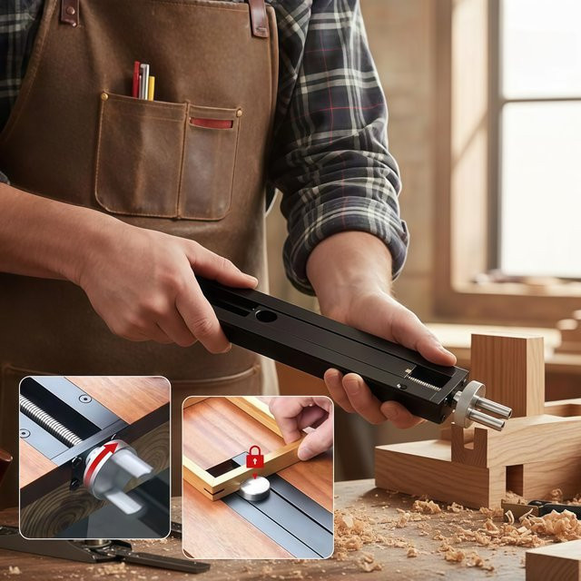 Wnew Schnellspann-Schraubstock für die Holzbearbeitung mit Trägheitsantrieb, Schwarz, 0-110 mm Hub, 20 mm Tischloch - Bild 1