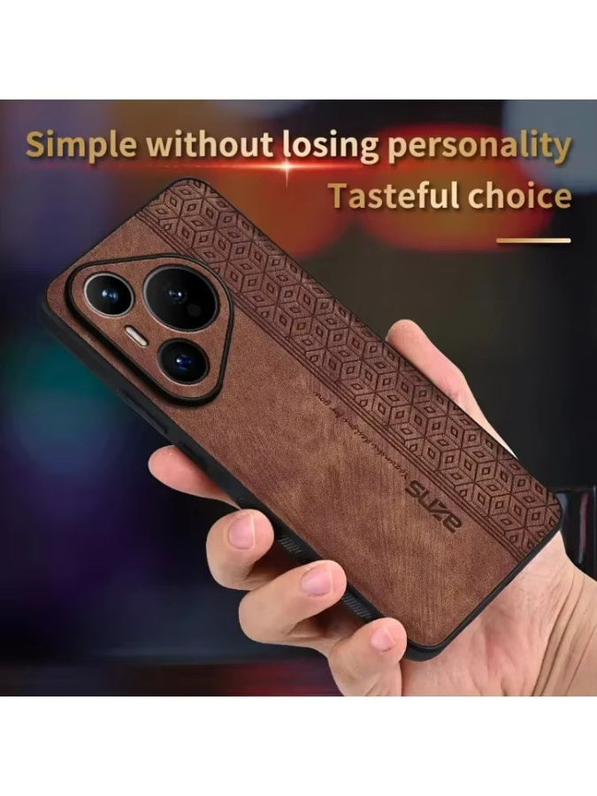 EUCAGR Elite stoßfeste Handyhülle aus PU-Leder für Huawei Pura 70 80 Ultra, Pura 80 70 Pro, Pura 80 und P60 in Schwarz - Bild 4
