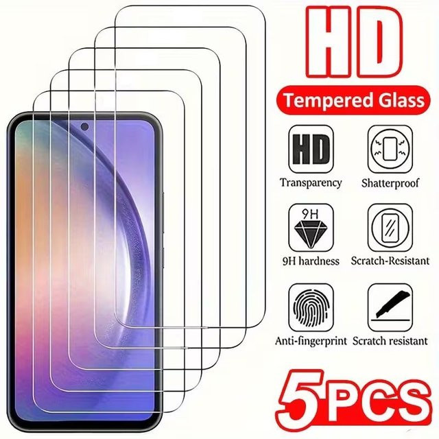 3er Pack Displayschutzfolie aus gehärtetem Glas für Samsung Galaxy A26 A25 A16 A15 A24 A73 A72 S24 S21 S20 S23 FE in Transparent - Bild 1