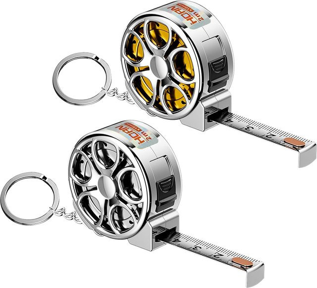 HORN Mini-Taschenmaßband 2m mit Edelstahlklinge und ABS-Gehäuse in Silber - Bild 1