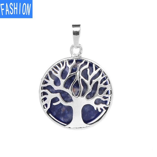 S Jewelry Maker Halskette, Naturstein-Anhänger, Amethyst, Sodalite, White, Unisex - Bild 1