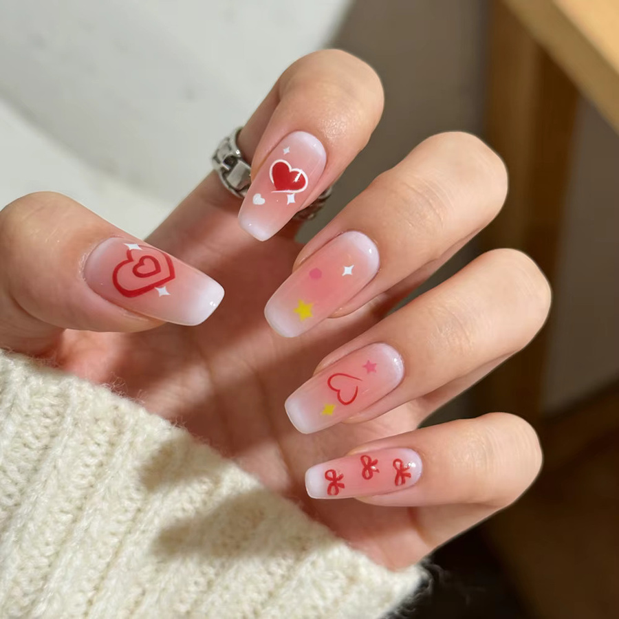 HotPress Press-On-Nägel, Pink Ombre Blush, 120 Stück, Glänzend - Bild 2