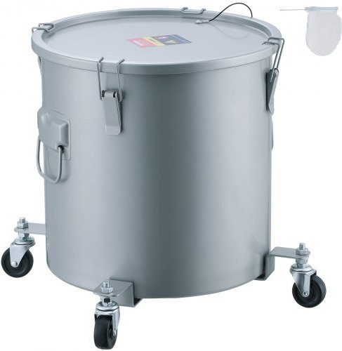 VEVOR Fritteusen-Fetteimer Ölentsorgungsbehälter mit Rollensockel und Deckel, 30 l, Grau - Bild 1