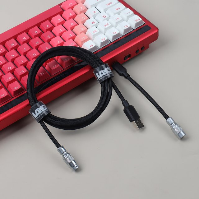 LANO YC8 Federserie Tastaturkabel mit Dual-Programmierungstechnologie USB-A zu USB-C in Schwarz Multicolour für mechanische Tastaturen - Bild 1