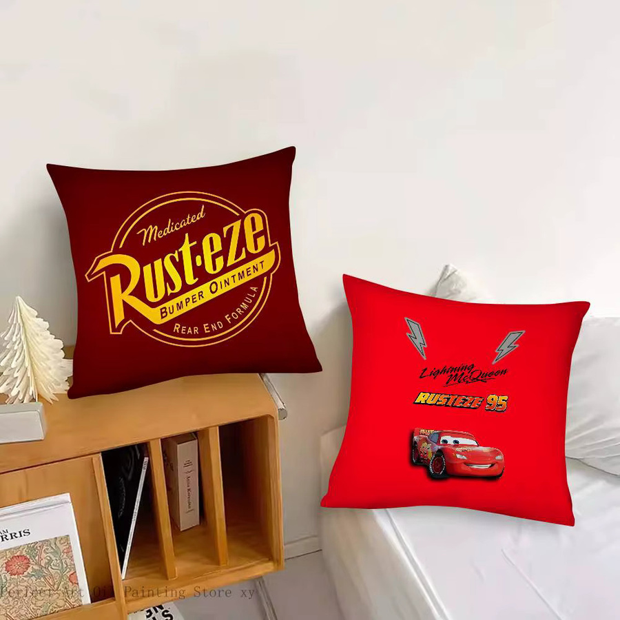 Rastar Kissenbezug Lightning McQueen Cartoon Auto in Rot, quadratisch, Breite: 35 cm, Höhe: 35 cm - Bild 4
