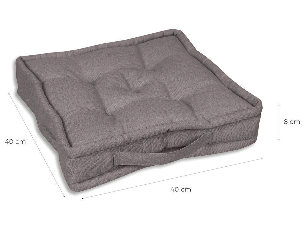 GO-DE TEXTIL Gartenauflage Boxkissen 2er Set in Taupe mit Schaumstofffüllung - Bild 2