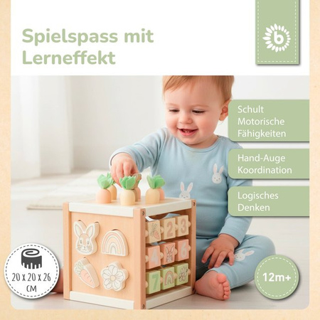 Bieco Hase Motorikwürfel, Holz, ab 1 Jahr