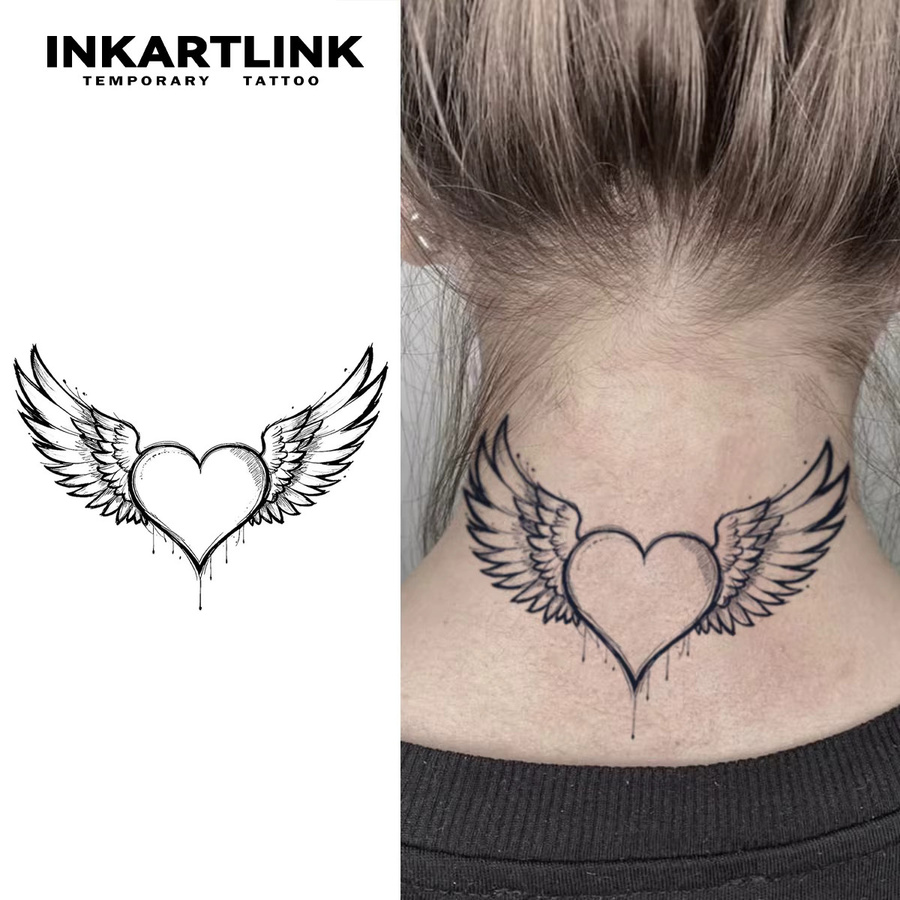 INKARTLINK Temporäre Tattoo Aufkleber, Flügel Liebe, Wasserdicht - Bild 2