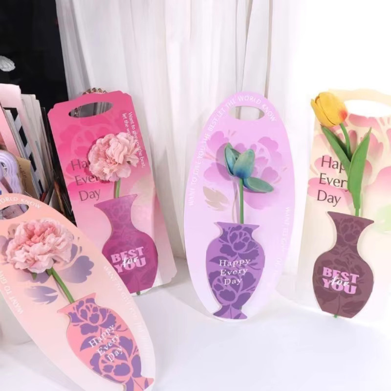 5 Stück faltbare Blumenarrangement-Boxen aus Papier in Gelb zum Selbermachen als Blumenstrauß-Tasche - Bild 2