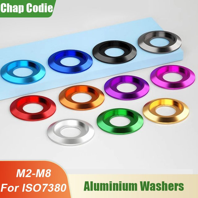 5 Stück Chap Codie Aluminium-Abstandshalter für ISO7380 Flachkopfschrauben, mehrfarbig - Bild 1