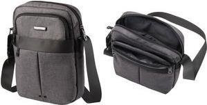 LIGHTPAK Umhängetasche EPSILON in Grau aus Polyester mit verstellbarem Schultergurt und gepolstertem Tabletfach - Bild 1