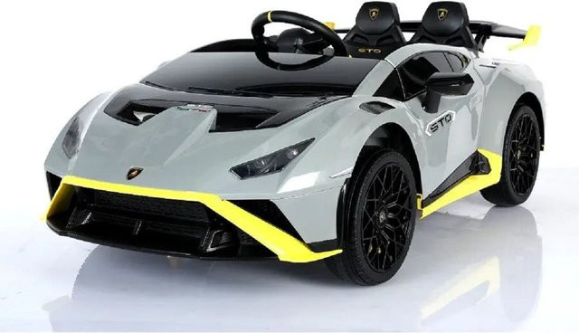 ES-Toys Lamborghini Huracan STO Elektroauto, hellgrau, mit Fernbedienung, ab 3 Jahren - Bild 1