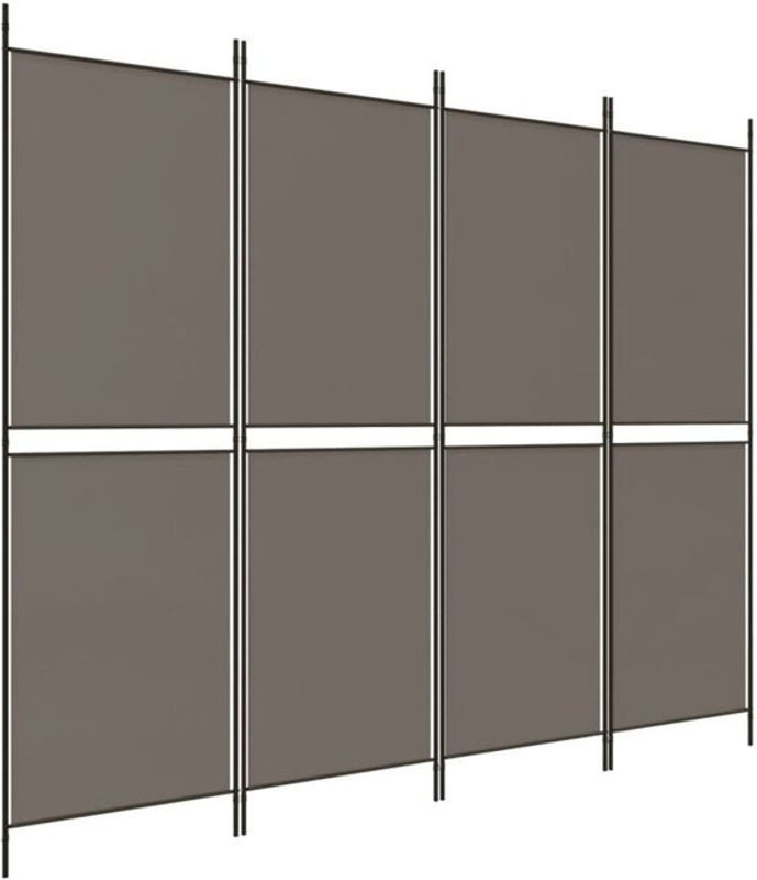 Vidaxl 4-tlg. Paravent Anthrazit aus Textil und Metall, B/H: 200 x 200 cm - Bild 1