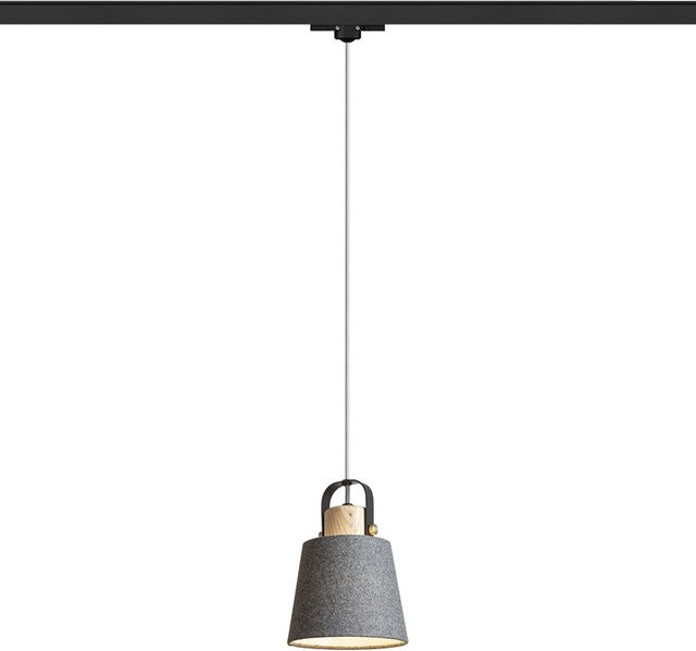 Rendl Deckenleuchte Choupette LED in Schwarzgrau mit Holzelementen und Textil - Bild 1