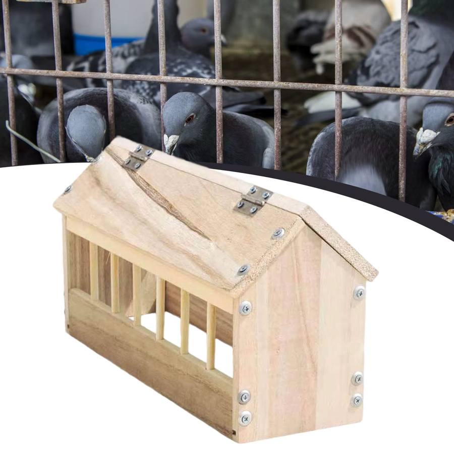 Kesoto Geflügel-Futtertrog aus Holz in Braun für Tauben, Vögel, Küken und Enten - Bild 3