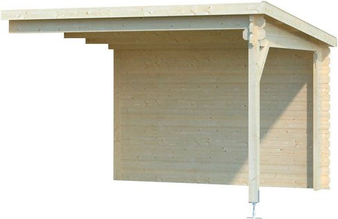 Mr. GARDENER Anbau für Gartenhaus Malta 3, Farbe: beige, B/T/H: 292 x 292 x 217 cm, naturbelassen - Bild 1