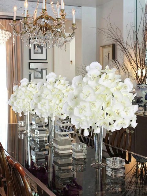 Uflower Künstliche Schmetterlings-Orchidee aus Seide in Weiß für Hochzeitsstrauß und DIY-Dekoration - Bild 1
