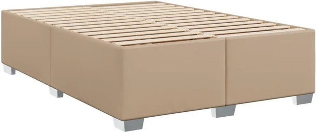 vidaXL Bettgestell aus Kunstleder und Kiefernholz in Cappuccino-Braun, B/T: 140 x 200 cm - Bild 1