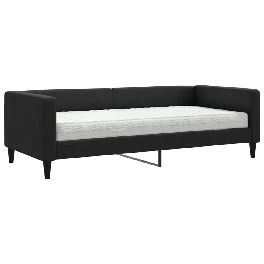 vidaXL Tagesbett mit Matratze Schwarz B/T/H: 90 x 200 x 68 cm - Bild 2