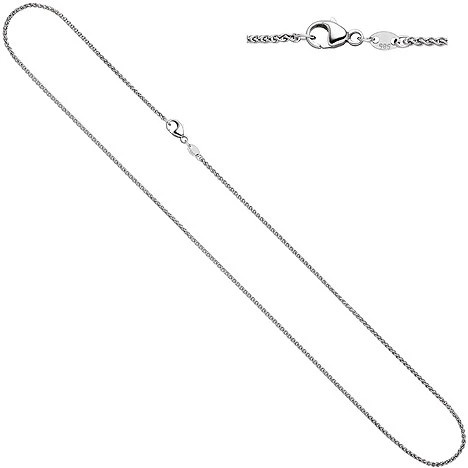 Colfem Zopfkette 585 Weißgold, 1,8 mm, 45 cm, Unisex - Bild 1