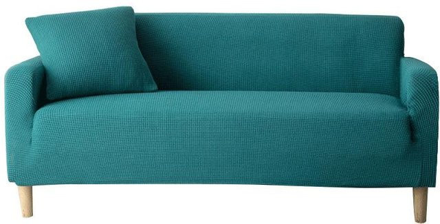 Universeller elastischer Sofabezug in Türkis aus Polyester und Elasthan für alle vier Jahreszeiten, Breite: 235-300 cm - Bild 1