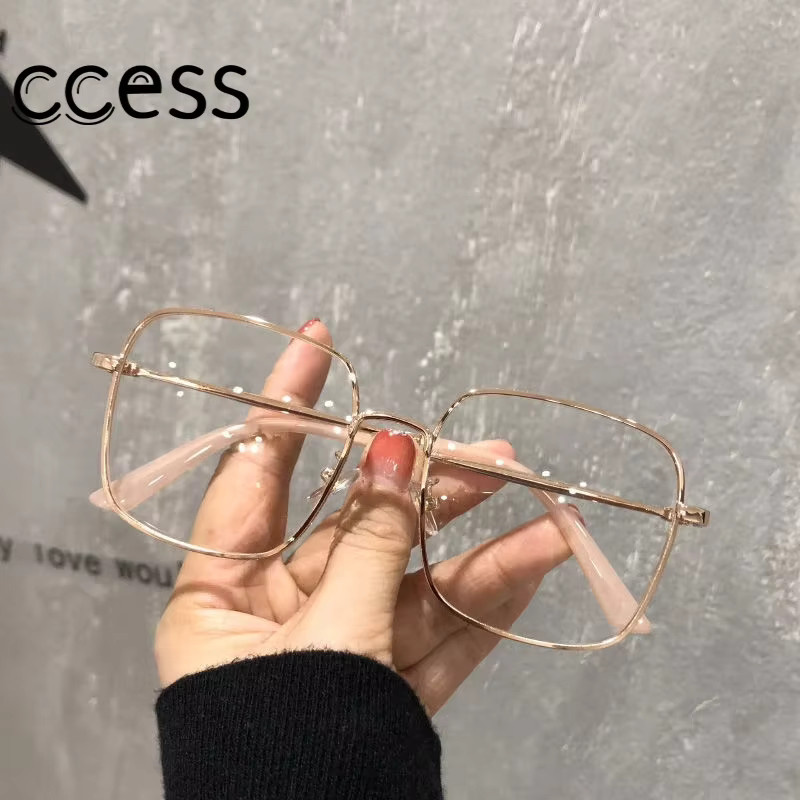 MDOD Lesebrille, Vollrand, quadratisch, Metall, Gold, Damen - Bild 2